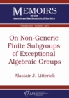 Image for On Non-Generic Finite Subgroups of Exceptional Algebraic Groups