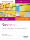 Image for Edexcel AS/A-Level Year 1 business.: (Managing business activities)