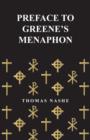 Image for Preface to Greene&#39;s Menaphon
