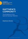 Image for Matthew&#39;s community: the evidence of his special sayings material