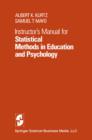 Image for Instructor&#39;s Manual for Statistical Methods in Education and Psychology