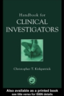 Image for A handbook for clinical investigators.