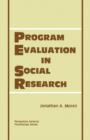 Image for Program Evaluation in Social Research