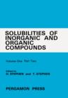 Image for Solubilities of inorganic and organic compounds.: (Binary systems)
