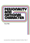Image for Personality and National Character: International Series of Monographs in Experimental Psychology