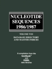 Image for Database Directory and Master Indices: Nucleotide Sequences 1986/1987, Vol. 8