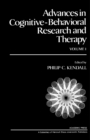 Image for Advances in Cognitive-Behavioral Research and Therapy: Volume 1