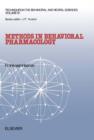 Image for Methods in Behavioral Pharmacology : Volume 10