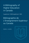 Image for Supplement 1965 to A Bibliography of Higher Education in Canada / Supplement 1965 de Bibliographie de L&#39;Enseighnement Superieur au Canada