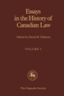 Image for Essays in the History of Canadian Law, Volume I