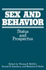 Image for Sex and Behavior : Status and Prospectus