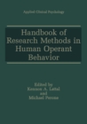 Image for Handbook of Research Methods in Human Operant Behavior