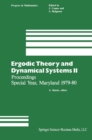 Image for Ergodic Theory and Dynamical Systems Ii: Proceedings Special Year, Maryland 1979-80.