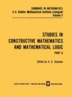 Image for Studies in Constructive Mathematics and Mathematical Logic Part 2