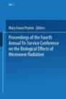 Image for Proceedings of the Fourth Annual Tri-Service Conference on the Biological Effects of Microwave Radiation : Volume 1 16-18 August 1960 New York University Medical Center