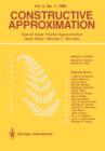 Image for Constructive Approximation : Special Issue: Fractal Approximation