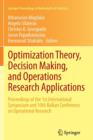 Image for Optimization Theory, Decision Making, and Operations Research Applications : Proceedings of the 1st International Symposium and 10th Balkan Conference on Operational Research