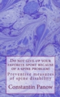 Image for Do not give up your favorite sport because of a spine problem!