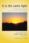 Image for It is the same light : the enlightening wisdom of Sri Guru Granth Sahib (SGGS)