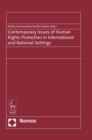 Image for Contemporary issues of human rights protection in international and national settings