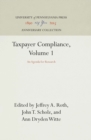 Image for Taxpayer Compliance, Volume 1: An Agenda for Research : v. 1,
