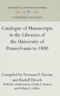 Image for Catalogue of Manuscripts in the Libraries of the University of Pennsylvania to 1800