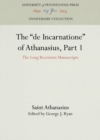 Image for The &quot;de Incarnatione&quot; of Athanasius, Part 1