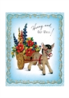 Image for Donkey and Cart of Flowers - Get Well Greeting Card