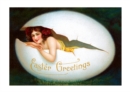 Image for Smiling Woman in Egg Easter Greetings Postcard. 6 cards, individually bagged with envelopes