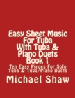 Image for Easy Sheet Music For Tuba With Tuba &amp; Piano Duets Book 1
