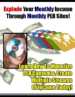 Image for Explode Your Monthly Income Through Monthly PLR Sites! 