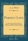 Image for Perfect Love: Or, Plain Things for Those Who Need Them, Concerning the Doctrine, Experience, Profession and Practice of Christian Holiness (Classic Reprint)