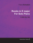 Image for Rondo in E Major by Franz Schubert for Solo Piano D.506 (Op.145)