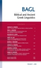 Image for Biblical and Ancient Greek Linguistics, Volume 7