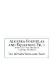 Image for Algebra Formulas and Equations : Edition 1