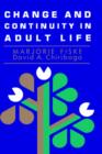 Image for Change and Continuity in Adult Life