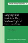 Image for Language and Society in Early Modern England