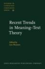 Image for Recent Trends in Meaning-Text Theory