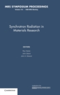 Image for Synchrotron Radiation in Materials Research: Volume 143