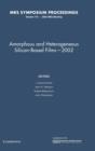 Image for Amorphous and Heterogeneous Silicon-based Films 2002: Volume 715