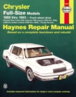 Image for Chrysler full-size models (88-93) automotive repair manual