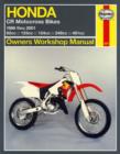 Image for Honda CR Motocross Bikes (86-01)owners Workshop Manual