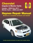 Image for Chevrolet Impala &amp; Monte Carlo automotive repair manual