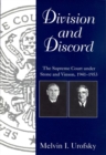 Image for Division and Discord : Supreme Court Under Stone and Vinson, 1941-53