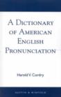 Image for Dictionary of American English Pronunciation