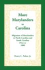 Image for More Marylanders to Carolina : Migration of Marylanders to North Carolina and South Carolina Prior to 1800