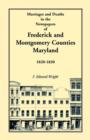 Image for Marriages and Deaths in the Newspapers of Frederick and Montgomery Counties, Maryland, 1820-1830