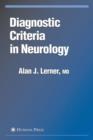 Image for Diagnostic Criteria in Neurology