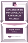Image for Advances in Psychology Research : Volume 16