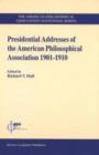 Image for Presidential Addresses of the American Philosophical Association